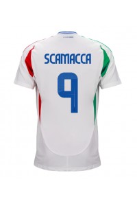 Fotbalové Dres Itálie Gianluca Scamacca #9 Venkovní Oblečení ME 2024 Krátký Rukáv